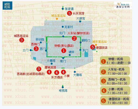 宾馆、建国饭店、城南客运站、火车北客站、咸阳彩虹宾馆的8条市区巴士线路。 机场巴士乘坐指南: 购票地点: 2号航站楼请您在T2航站楼1楼(到达层)旅客服务中心购票 3号航站楼请您在T3航站楼综合交通枢纽(GTC)一层购票 乘坐位置: 2号航站楼请您在T2航站楼1楼(到达层)外部乘车 3号航站楼请您在T3航站楼综合交通枢纽(GTC)一层乘车 客服及投诉电话:4000-787-737 029-88798787 提示: 机场大巴最后一趟和最晚一班飞机同步(最晚一班飞机到后半小时)。但只到
